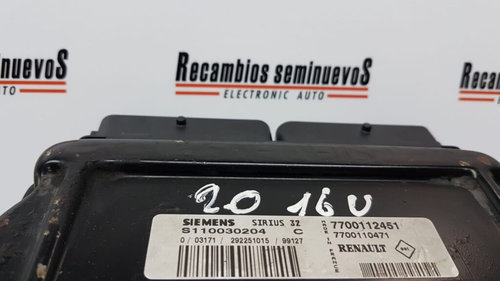 ECU Calculator Motor RENAULT ESPACE 2, S110030204 C / S110030204C, SIRIUS32, 7700112451, 7700110471,
