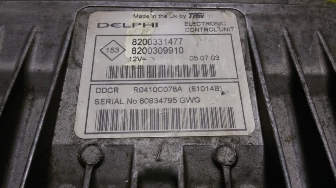 ECU Calculator motor Renault Kangoo 1.5 dci 8200309910, 8200331477