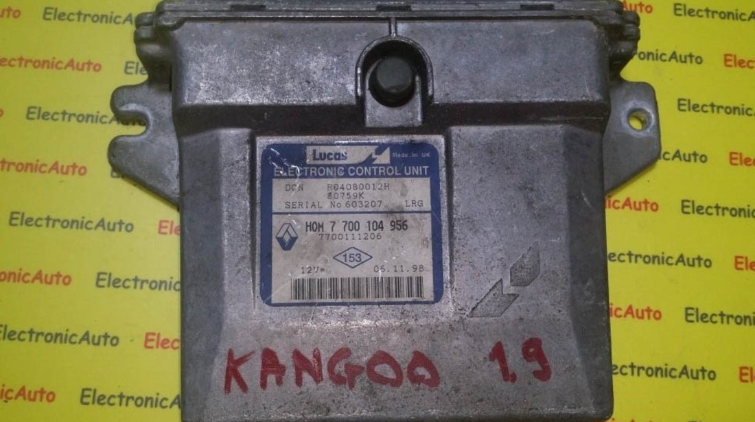 ECU Calculator motor Renault Kangoo 1.9 HOM7700104956 R04080012H