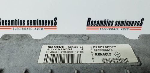 ECU Calculator Motor RENAULT LAGUNA S110919502 J, S110919502J, SIRIUS35, 8200200577, 8200086810,