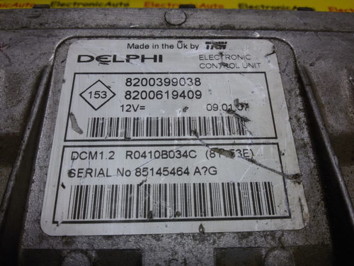 ECU Calculator Motor Renault Megane 1.5 dci, 8200619409, 8200399038, DCM1.2 R0410B034C