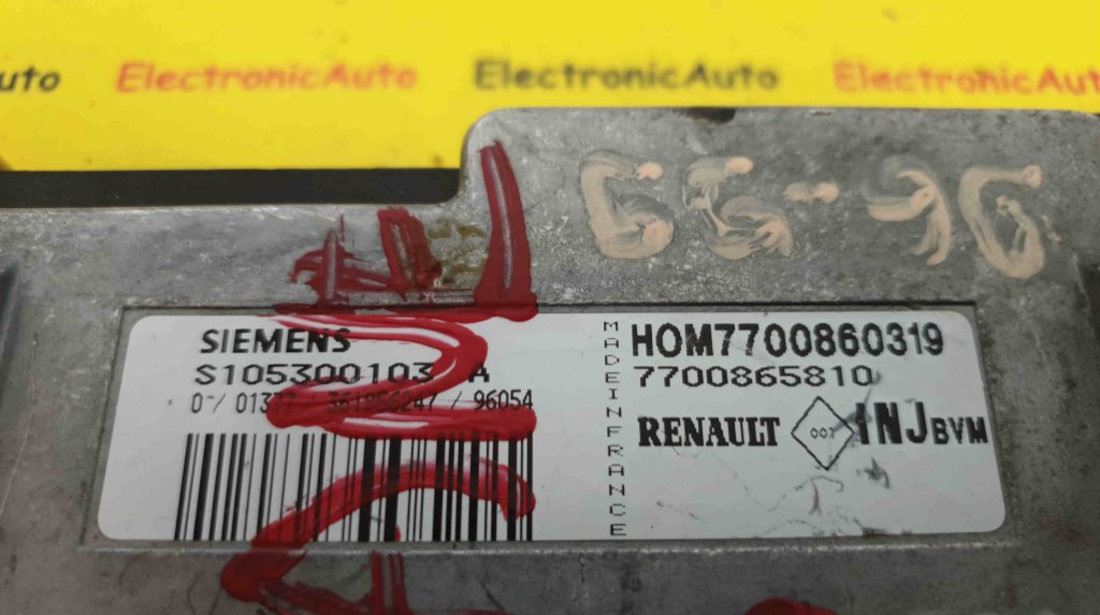 ECU Calculator Motor Renault Megane 1.6, S105300103A, HOM7700860319 7700865810