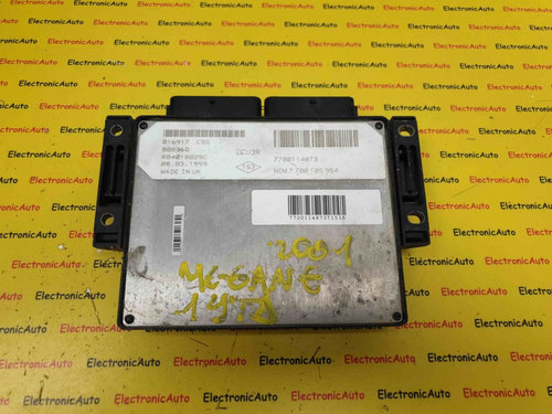 ECU Calculator Motor Renault Megane 1.9, R04010029C, 7700114873, HOM7700105954, DCU3R