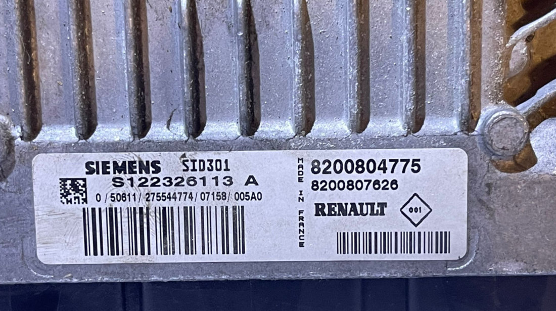 ECU Calculator Motor Renault Scenic 2 1.5 DCI 2003 - 2009 Cod 8200804775 8200807626 S122326113A