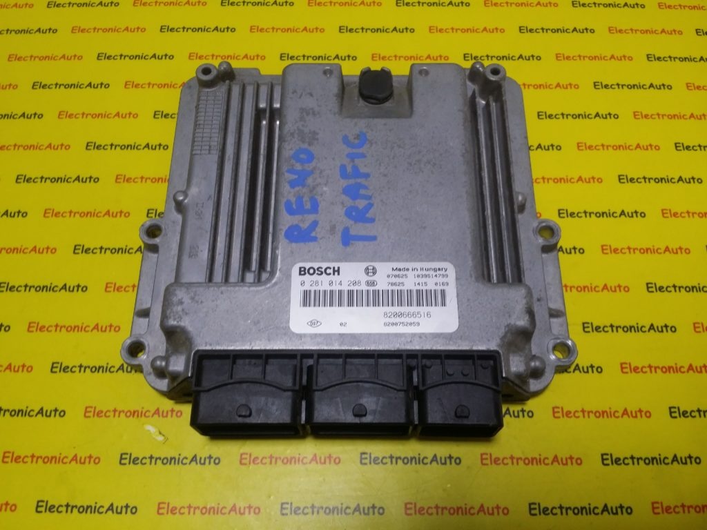 ECU Calculator Motor Renault Trafic 2.0 DCI, 0281014208, 8200666516, 8200752059,