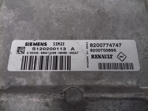ECU Calculator Motor Renault Twingo II 1.2, S120200113A, 8200774747, 8200700695