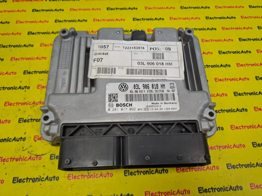 ECU Calculator motor Seat Alhambra, 0281017092, 03L906018HM, EDC17C46,