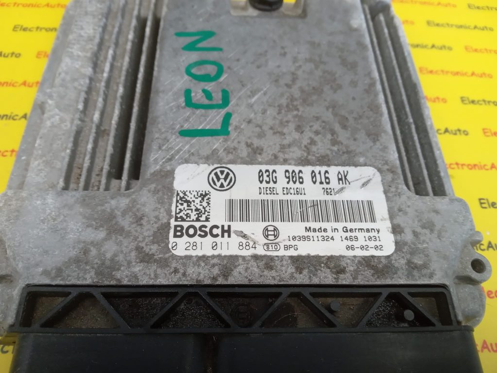 ECU Calculator motor Seat Leon 03G906016AK, 0281011884
