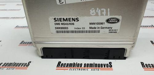 ECU Calculator Motor SIEMENS LAND ROVER FREELANDER 5WK90003, NNN105961, DME MS43 KV6, DMEMS43KV6,