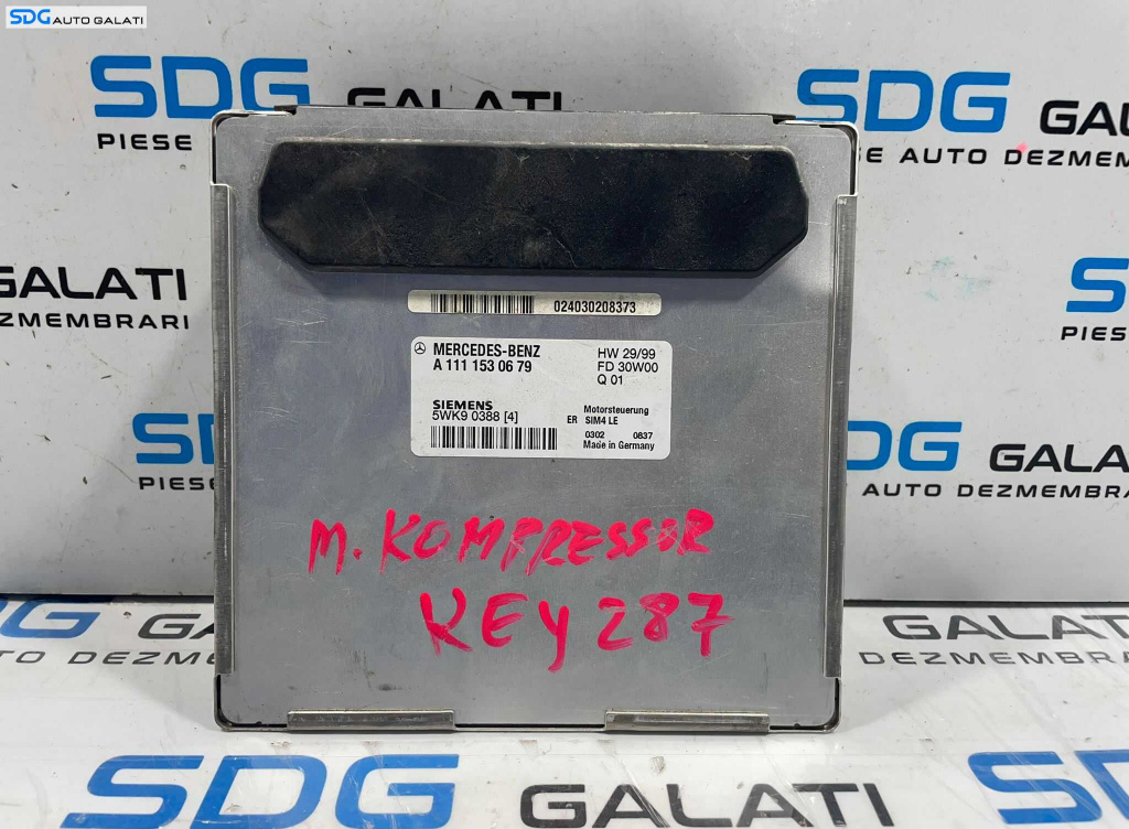 ECU Calculator Motor Siemens Mercedes Clasa C Class W203 2.0 Kompressor Benzina 2001 - 2007 Cod A1111530679 [L4564] [L4565]