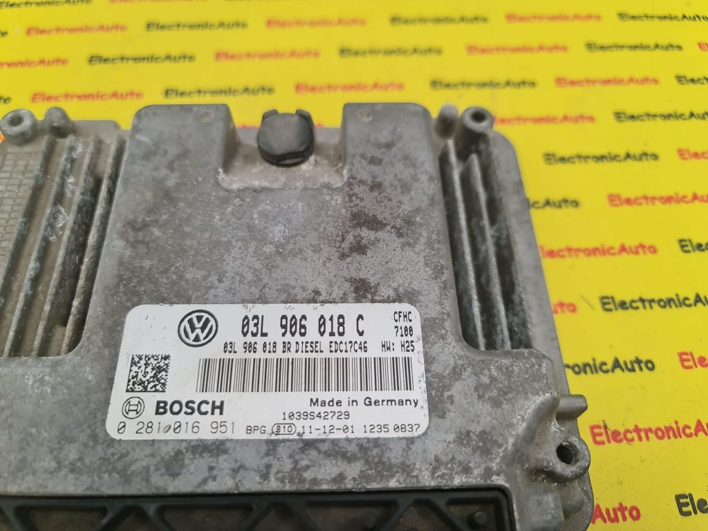 ECU Calculator motor Skoda Octavia 0281016951, 03L906018C, 03L906018BR, EDC17C46