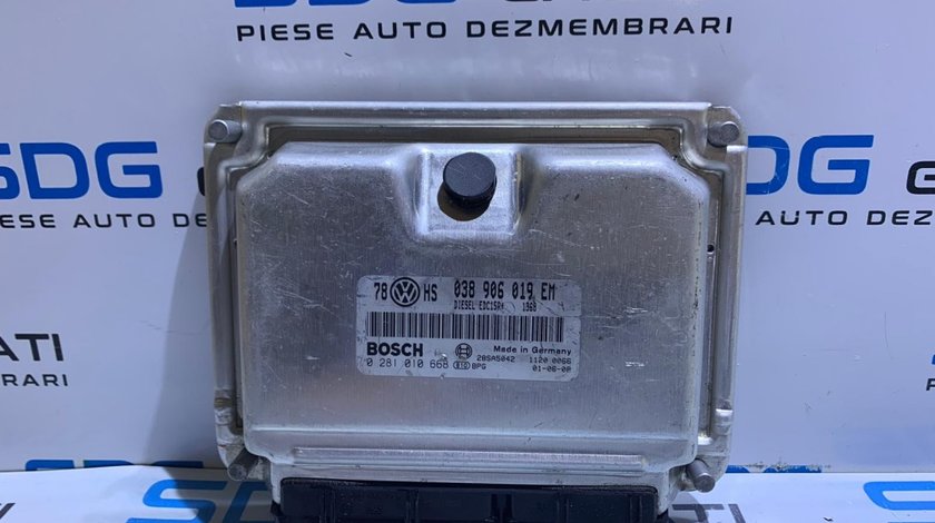 ECU / Calculator Motor Skoda Superb 1 1.9 TDI 74 KW 101 CP AVB 2002 - 2008 Cod: 038906019EM / 038 906 019 EM /