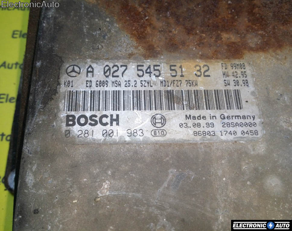 ECU Calculator motor Sprinter 2.9 A0275455132