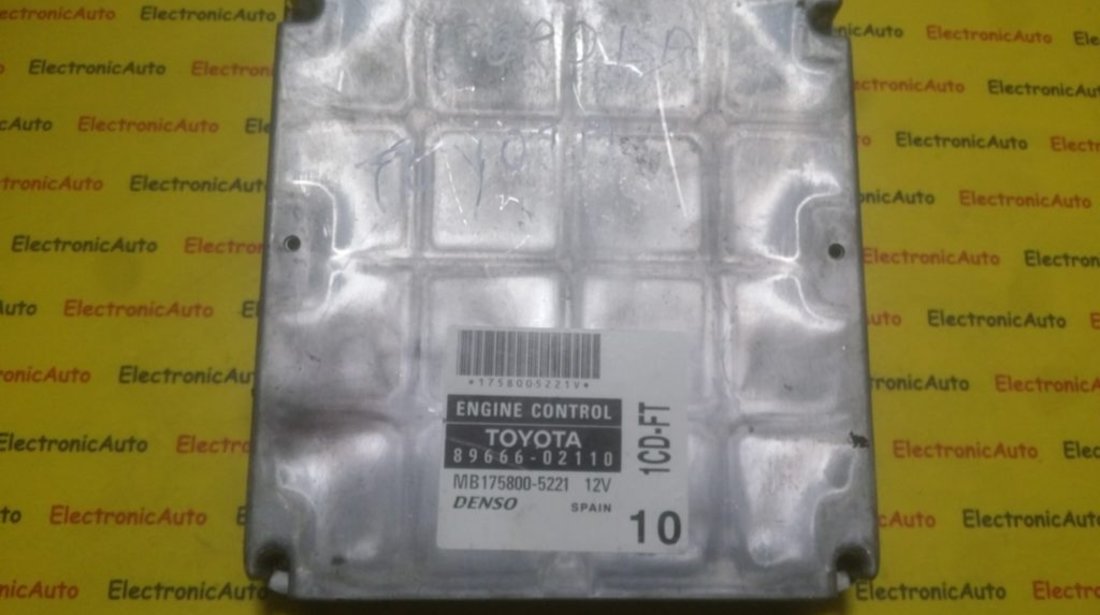 ECU Calculator motor Toyota Corolla 2.0 8966602110, MB1758005221