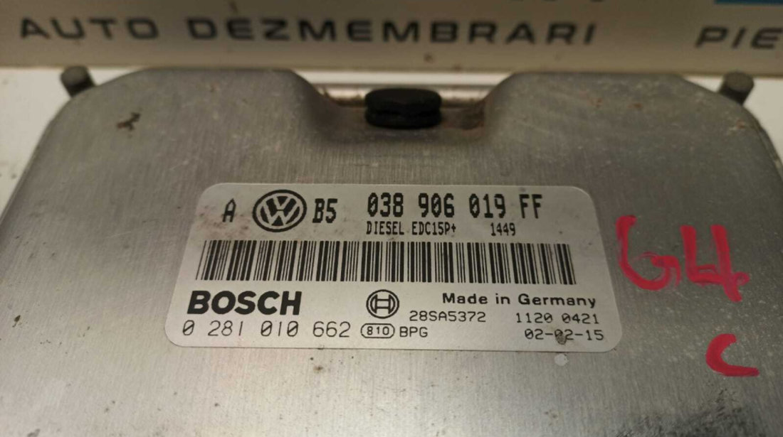 ECU Calculator Motor Volkswagen Golf 4 ATD 1998 - 2006 Cod 038906019FF 0281010662 [L0091]