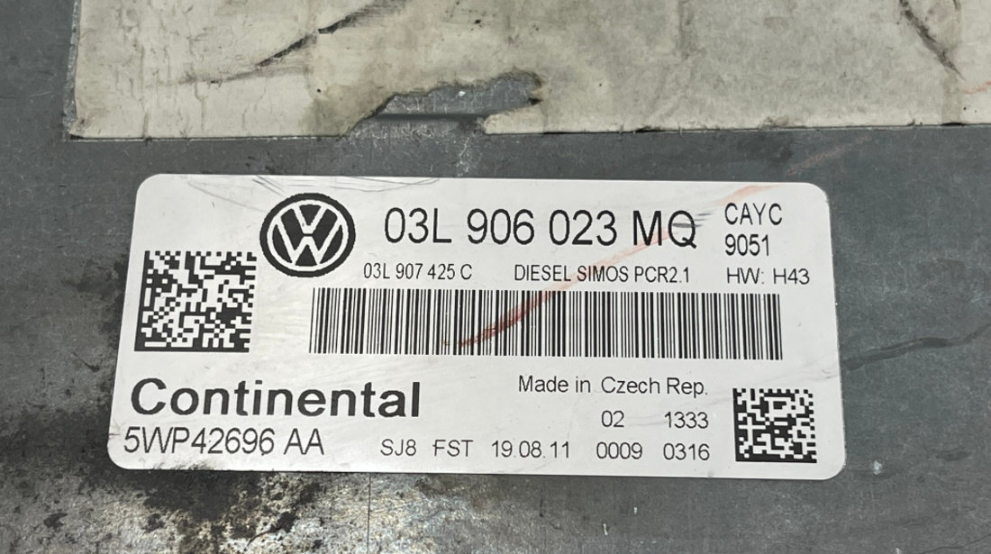 ECU Calculator Motor Volkswagen Golf 6 1.6 TDI CAY CAYC 2008 - 2014 Cod 03L906023MQ 03L907425C 5WP42696AA