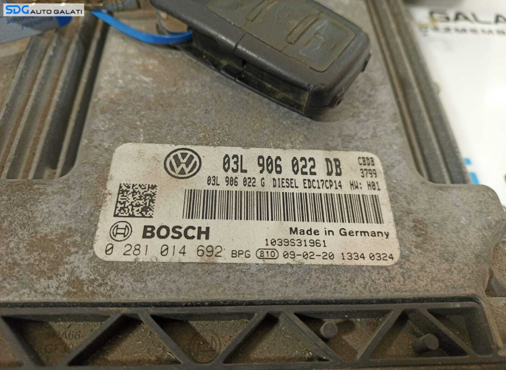 ECU Calculator Motor Volkswagen Golf 6 2.0 TDI 2008 - 2013 Cod 03L906022DB 0281014692 [L2195.1]