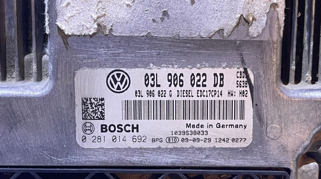 ECU Calculator Motor Volkswagen Jetta 2.0 TDI CBDB 2005 - 2011 Cod 03L906022DB 03L906022G 0281014692