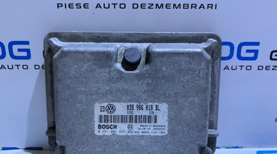 ECU / Calculator Motor VW Bora 1.9 TDI AGR 90CP 1998 - 2005 Cod piesa : 038906018BL / 038 906 018 BL / 0281001