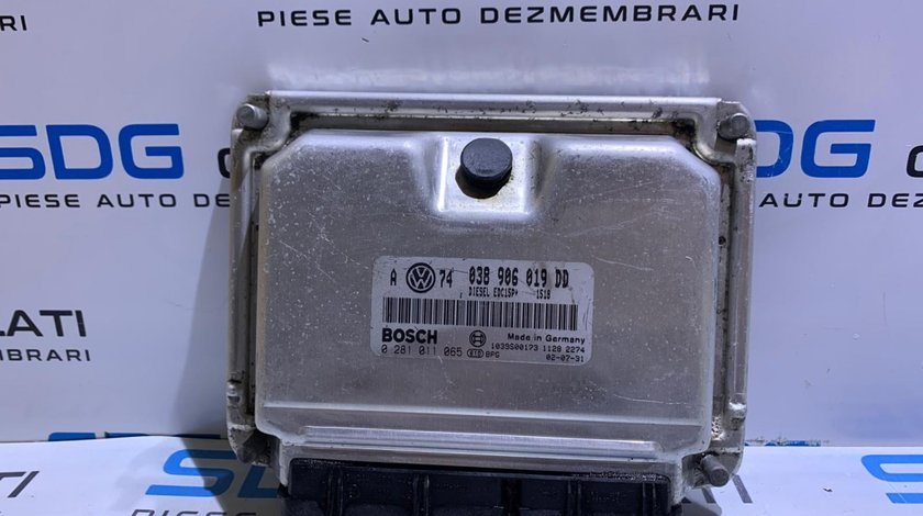 ECU / Calculator Motor VW Bora 1.9TDI ATD 74KW 101CP 1998 - 2005 Cod Piesa : 038906019DD / 0281011065