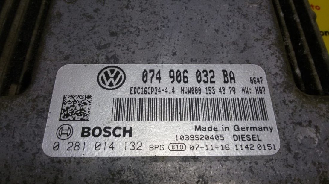 ECU Calculator motor VW Crafter 2.5 tdi 0281014132, 074906032BA