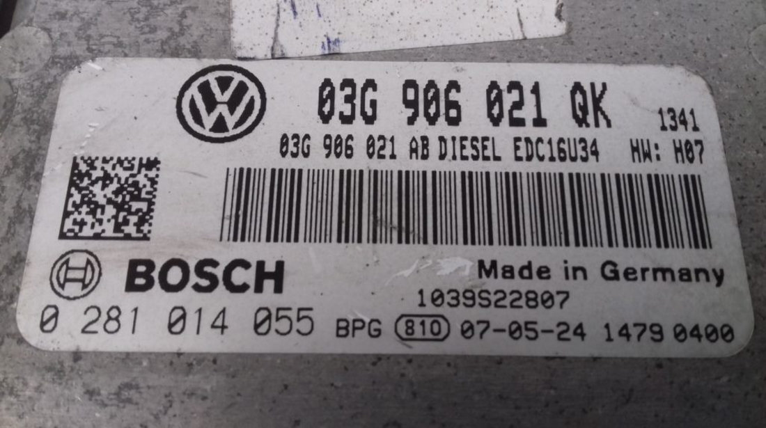 ECU Calculator Motor Vw Golf 5 1.9 tdi, 0281014055, 03G906021QK