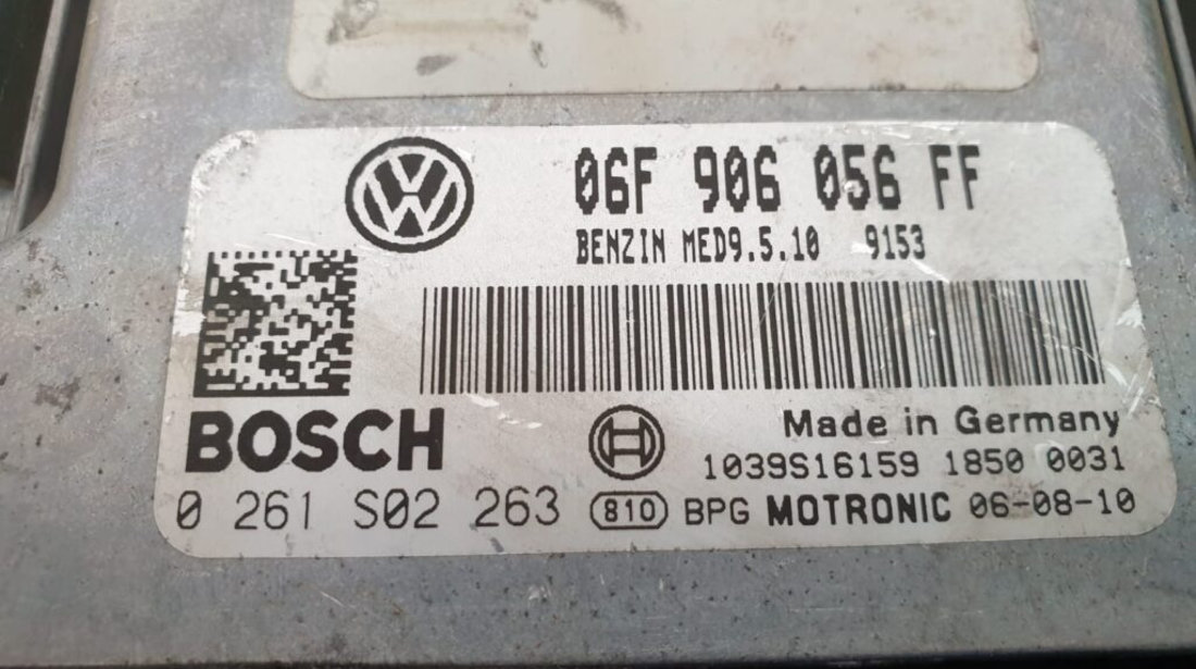 ECU Calculator Motor VW Golf 5/Jetta 2.0 FSi, 0261S02263, 06F 906 056 FF, MED9.5.10