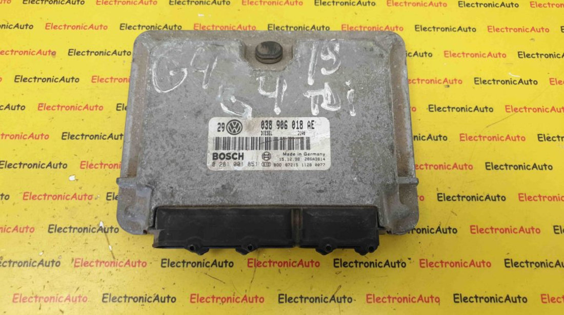 ECU Calculator Motor VW Golf4 1.9 tdi, 0281001851, 038906018AE