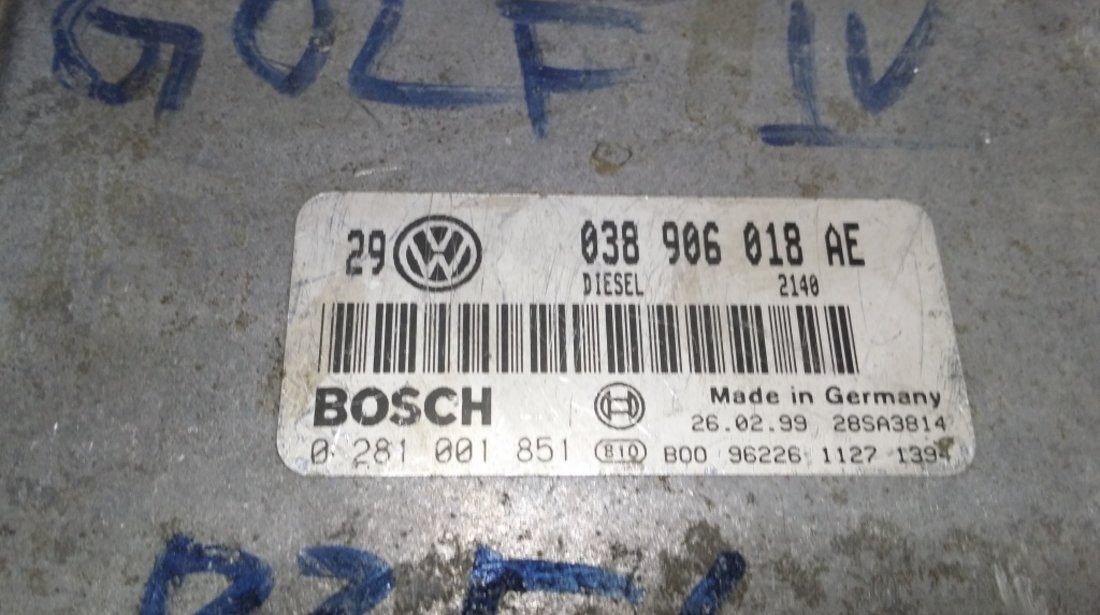 ECU Calculator motor VW Golf4 1.9TDI 0281001851 038906018AE