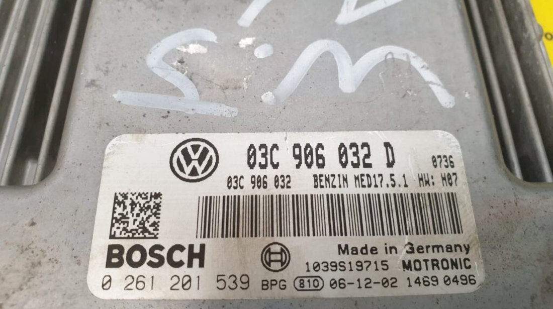 ECU Calculator motor VW Golf5 1.4 TSi, 0261201539, 03C906032D, MED17.5.1