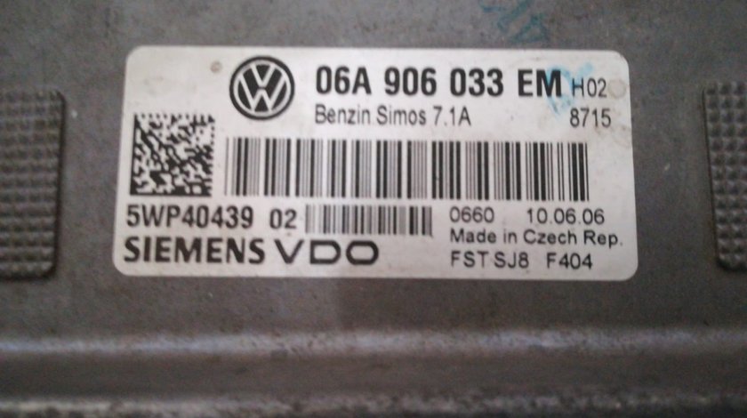 ECU Calculator motor VW Golf5 1.6 06A906033EM SIMOS 7.1A 5WP40439 SIEMENS VDO