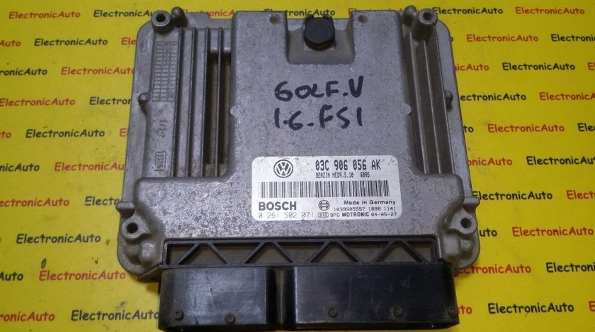 ECU Calculator motor VW Golf5 1.6FSI 0261S02071, 03C906056AK