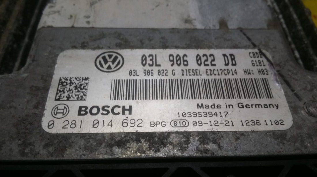ECU Calculator motor VW Golf6 2.0TDI 0281014692, 03L906022DB