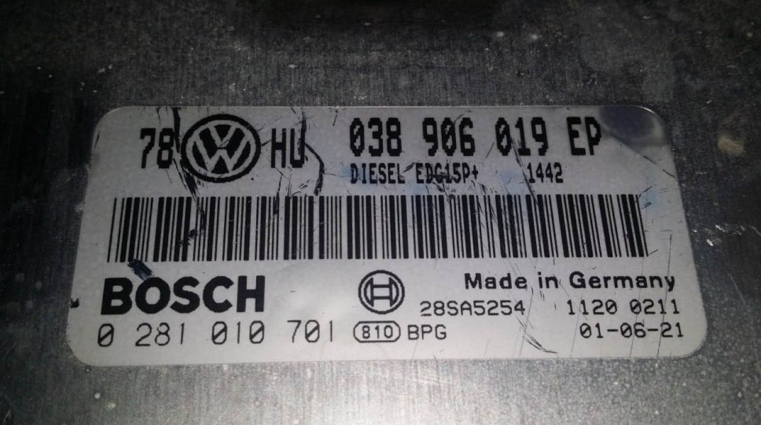 ECU Calculator motor VW Passat 1.9 tdi 0281010701, 038906019EP