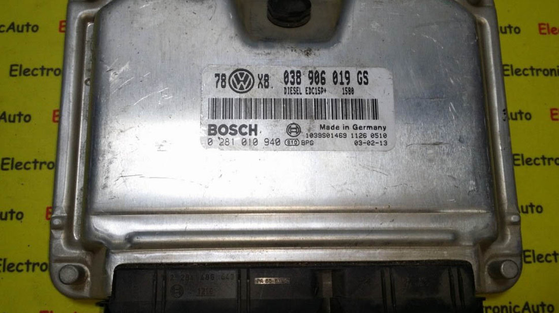 ECU Calculator motor VW Passat 1.9 tdi 0281010940, 038906019GS