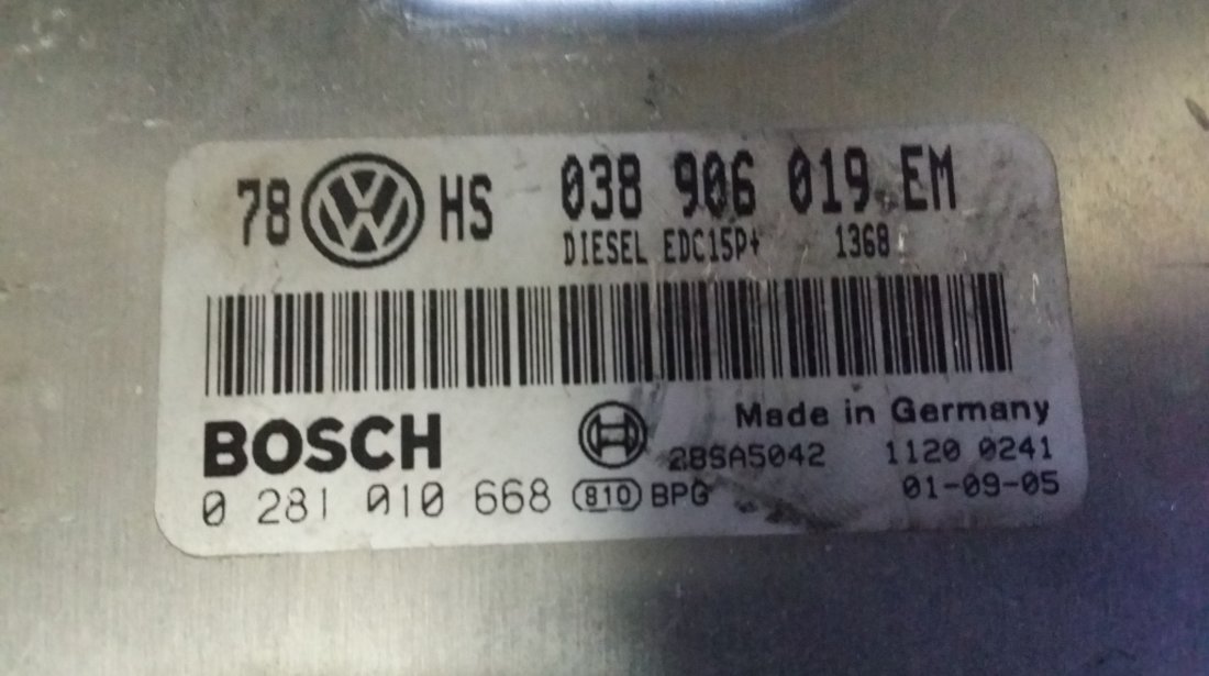 ECU Calculator motor VW Passat 1.9TDI 0281010668, 038906019EM