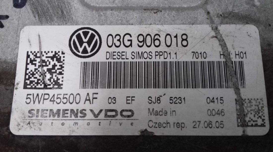 ECU Calculator Motor Vw Passat 2.0TDI, 03G906018, PPD1.1 BKP