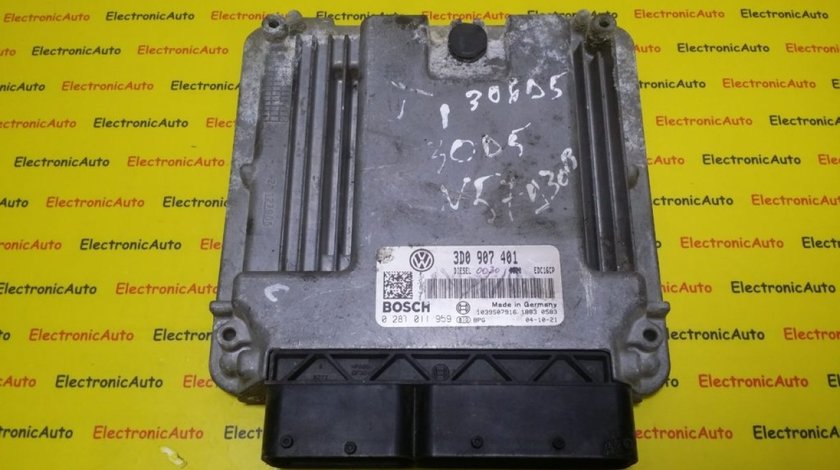 ECU Calculator Motor VW Phaeton 3.0 TDI, 0281011959, 3D0907401