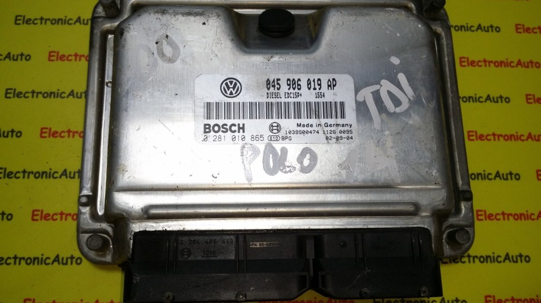 ECU Calculator motor VW Polo 1.4TDI 0281010865 045906019AP