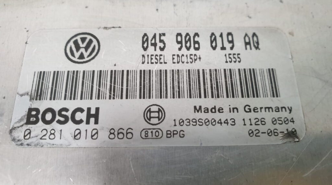 ECU Calculator Motor VW Polo 1.4TDi, 0281010866, 045906019AQ, EDC15P+