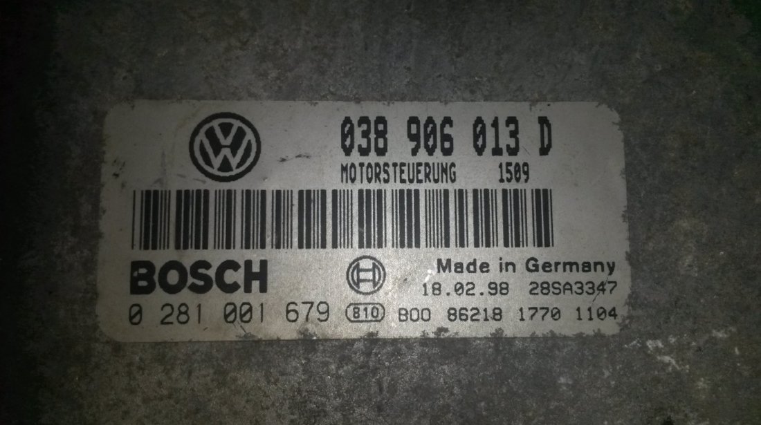 ECU Calculator motor VW Polo 1.9SDI 0281001679 EDC15V AGD