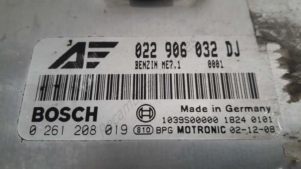 ECU Calculator Motor VW Sharan, 0261208019, 022906032DJ,