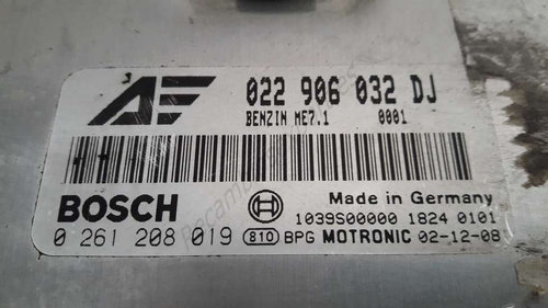 ECU Calculator Motor VW Sharan, 0261208019, 022906032DJ,