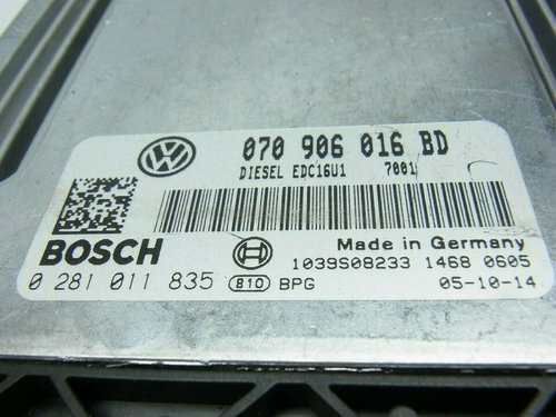 ECU Calculator motor VW T5, 070906016BD, 0281011835,