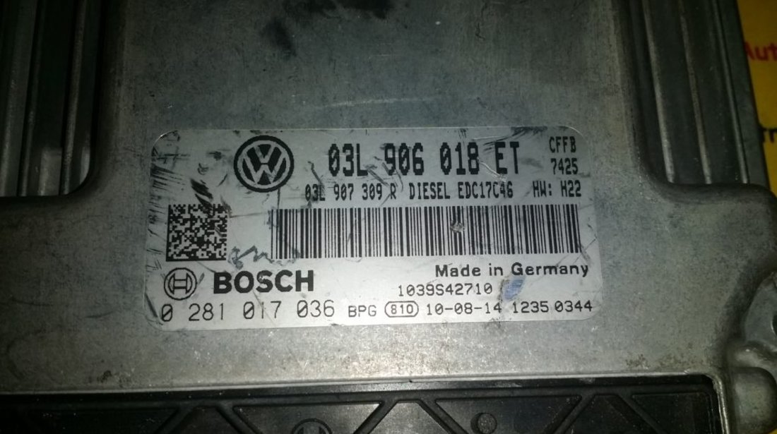 ECU Calculator motor Vw Tiguan 2.0TDI 0281017036, 03L906018ET