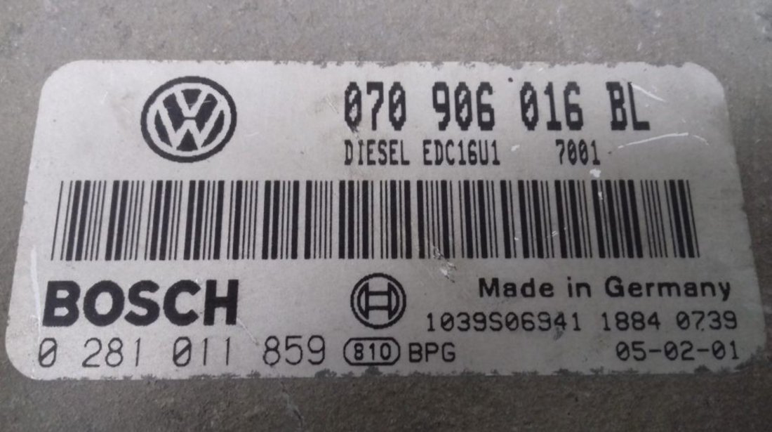 ECU Calculator Motor Vw Touareg 2.5 tdi, 0281011859, 070906016BL