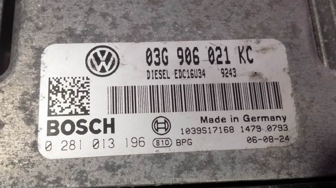 ECU Calculator motor VW TOURAN 1, 9 tdi 0281013196, 03G906021KC