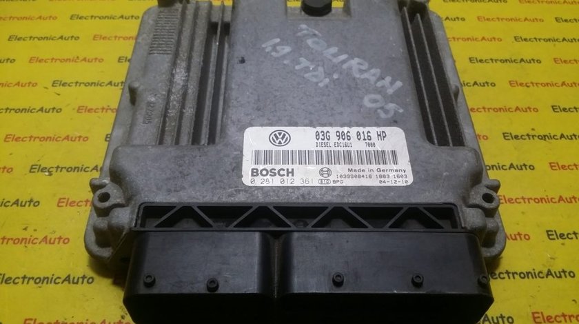 ECU Calculator motor VW Touran 1.9TDI 0281012361