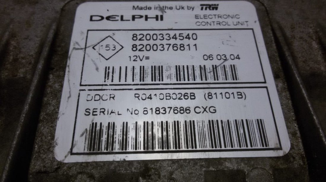 ECU Calculator Renault Clio Symbol 8200334540, 8200376811