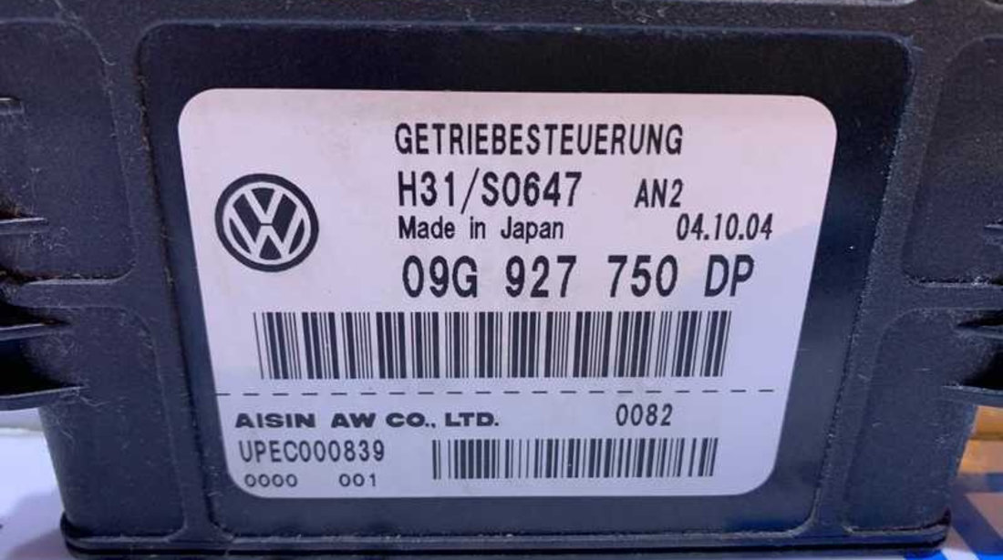 ECU Calculator Transmisie Cutie Automata Audi A3 8P 2.0 FSI BLY BLX AXX BMB BLR BVY BVZ 2004 - 2013 Cod 09G927750DP 09G927750FB